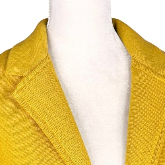 Magaschoni gold yellow wool-blend fall open blazer pockets lapel jacket small - Picture 9 of 16